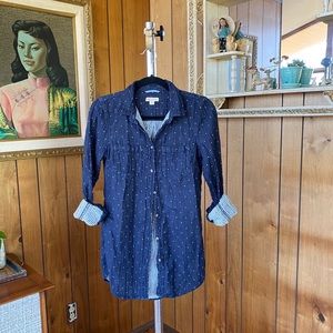 Lightweight Merona Navy & White Cotton Shirt